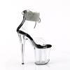 Pleaser - FLAMINGO824RS Sandale à bride à la cheville, Pole dance chaussures - Noir/Transparent Product image